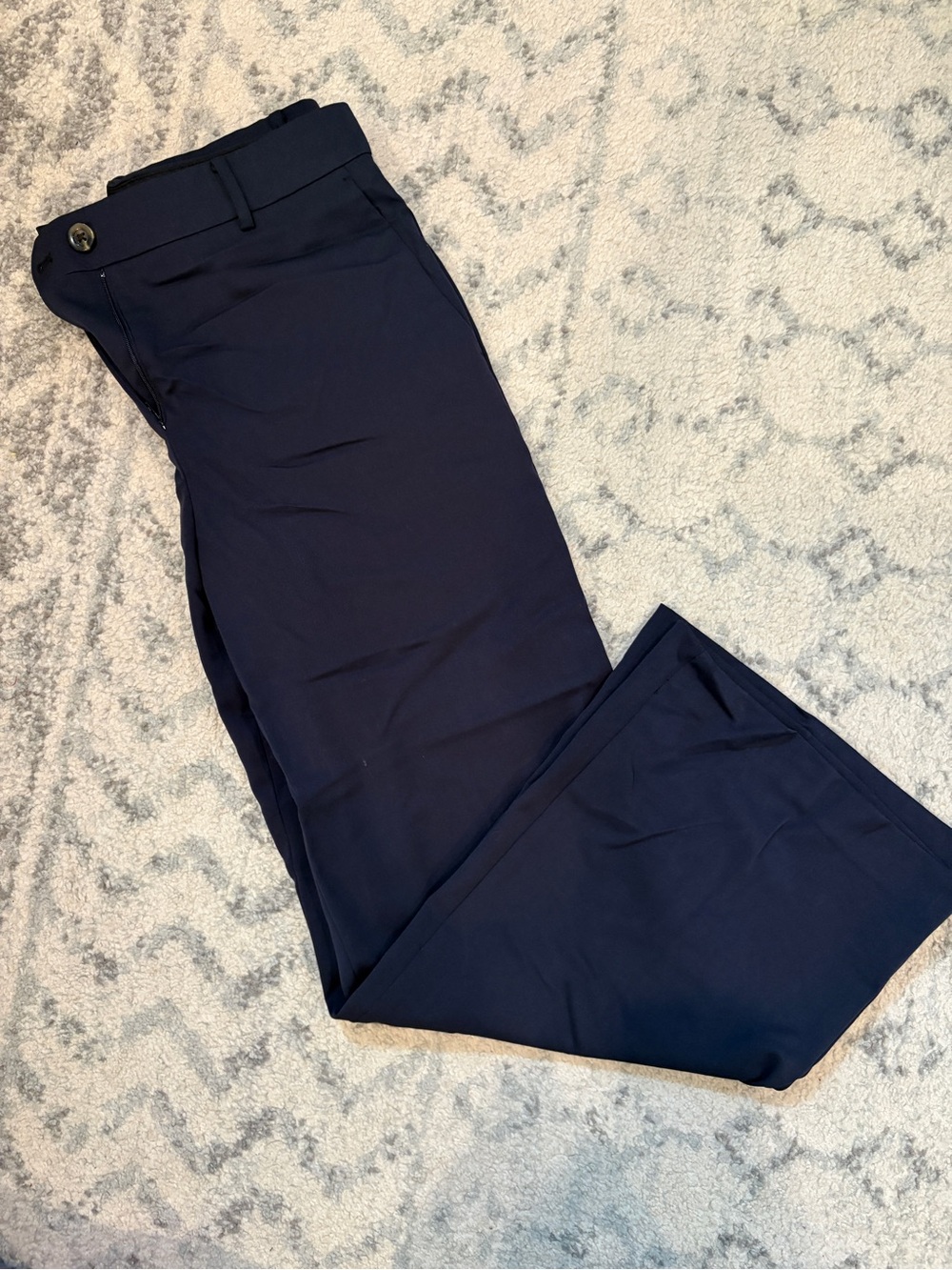 Ann Taylor Womens Navy Dress Pants - Classic Flat Front